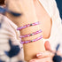 Kosmisches Lila | Silber | Galaxie Glas Makramee Perlen Armband